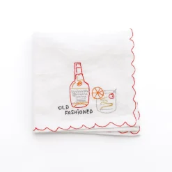 Pomegranate Inc Mixed Drink Embroidered Linen Cocktail Napkins | Set of 6^ Cocktail Napkins