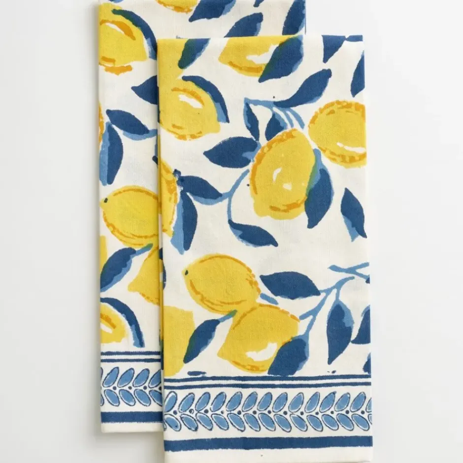 Pomegranate Inc Mod Lemon Tea Towel | Set of 2^ Tea Towels