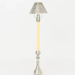 Pomegranate Inc Modern Candlestick and Cutwork Shade | Set of 2^ Candle Holders, Vases & Lamps