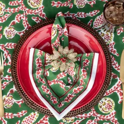 Pomegranate Inc Multi Flower Beaded Napkin Ring | Set of 4^ Napkin Rings