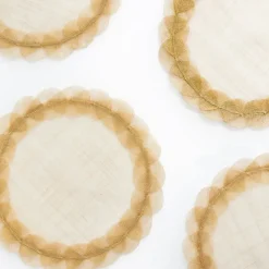 Pomegranate Inc Mustard Poplar Leaf Rice Paper Placemat | Set of 4^ Woven Placemats