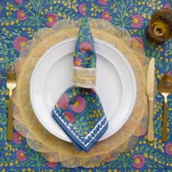 Pomegranate Inc Mustard Poplar Leaf Rice Paper Placemat | Set of 4^ Woven Placemats