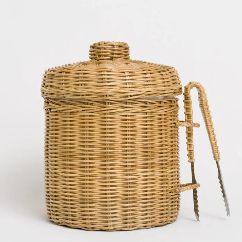 Pomegranate Inc Natural Wicker Lidded Ice Bucket^ Serveware|Rattan, Wicker & Bamboo