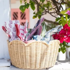 Pomegranate Inc Natural Wicker Scalloped Bowl^ Serveware|Rattan, Wicker & Bamboo