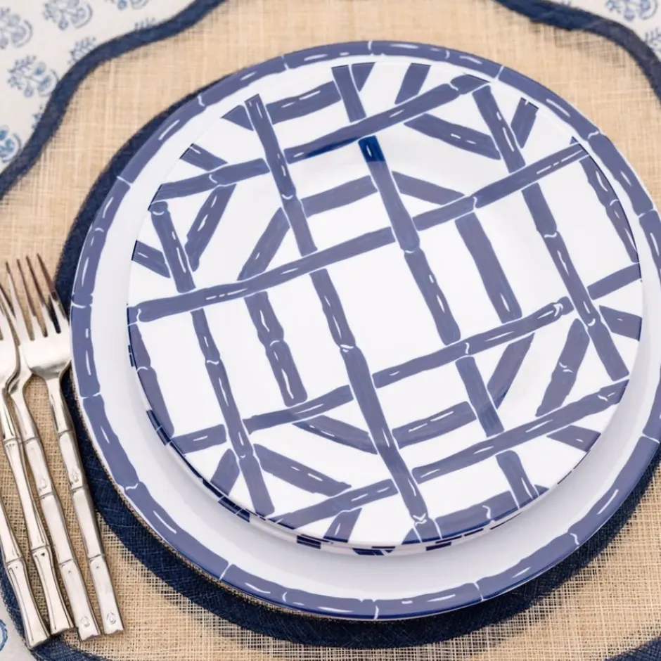 Pomegranate Inc Navy Bamboo Melamine Dinner Plates^ Dinnerware