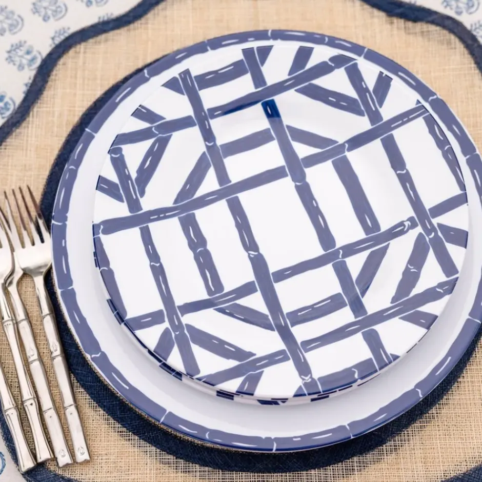 Pomegranate Inc Navy Bamboo Melamine Luncheon Plates^ Dinnerware