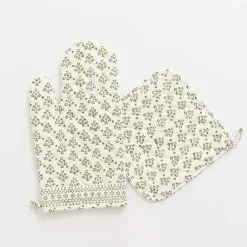 Pomegranate Inc Phlox Green Oven Mitt Set^ Oven Mitts