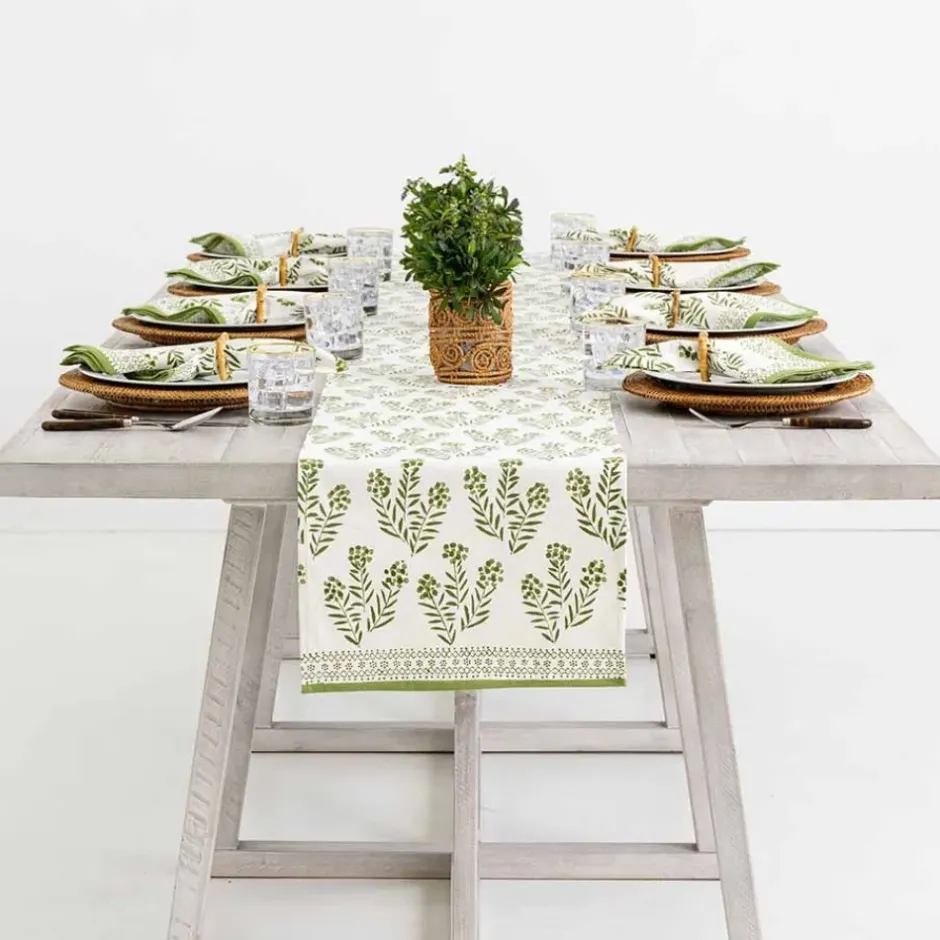 Pomegranate Inc Phlox Green Table Runner^ Table Runners