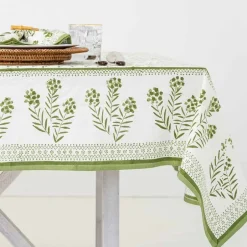 Pomegranate Inc Phlox Green Tablecloth^ Tablecloths