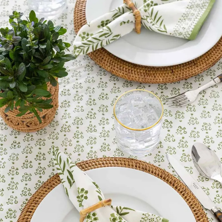 Pomegranate Inc Phlox Green Tablecloth^ Tablecloths