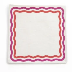 Pomegranate Inc Pink Square Wave Placemat | Set of 4^ Woven Placemats