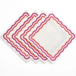 Pomegranate Inc Pink Square Wave Placemat | Set of 4^ Woven Placemats