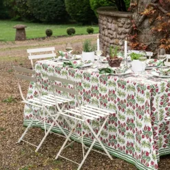 Pomegranate Inc Pom Bells Basil & Magenta Tablecloth^ Tablecloths