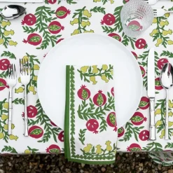 Pomegranate Inc Pom Bells Basil & Magenta Napkin^ Napkins