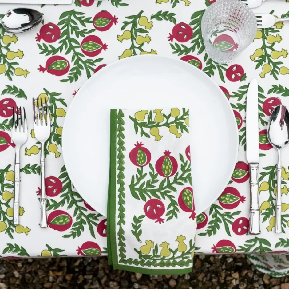 Pomegranate Inc Pom Bells Basil & Magenta Napkin^ Napkins