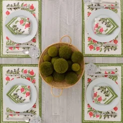 Pomegranate Inc Pom Bells Fern & Poppy Placemat | Set of 4^ Printed Placemats