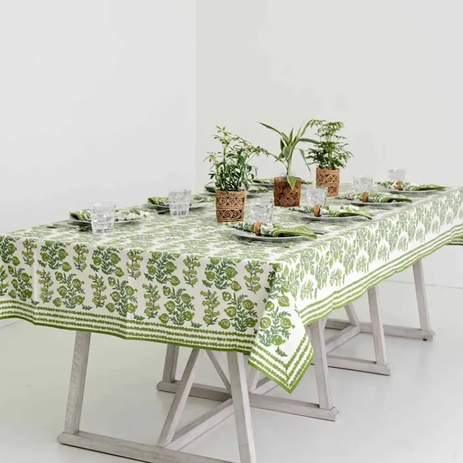 Pomegranate Inc Pom Bells Green Tablecloth^ Tablecloths