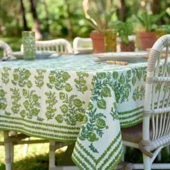 Pomegranate Inc Pom Bells Green Tablecloth^ Tablecloths