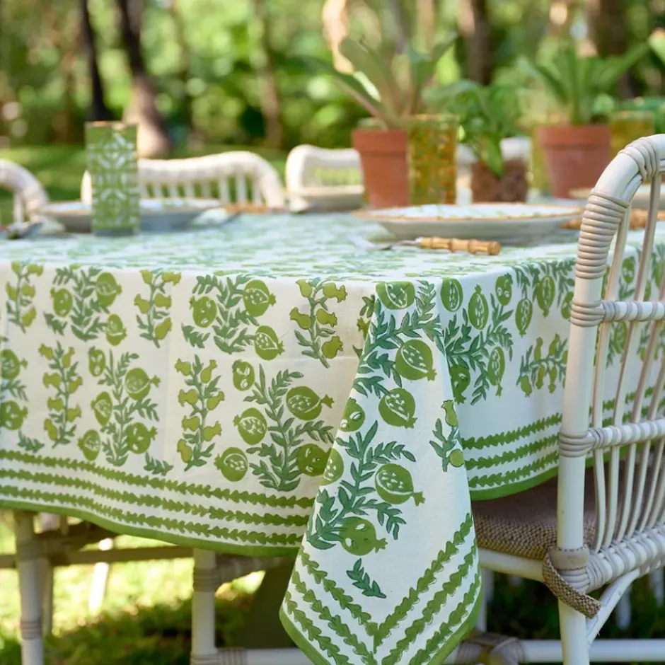 Pomegranate Inc Pom Bells Green Tablecloth^ Tablecloths