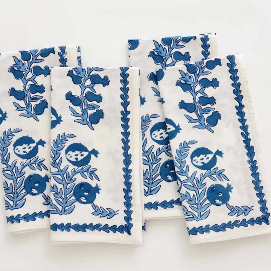 Pomegranate Inc Pom Bells Wedgewood Napkin | Set of 4^ Napkins
