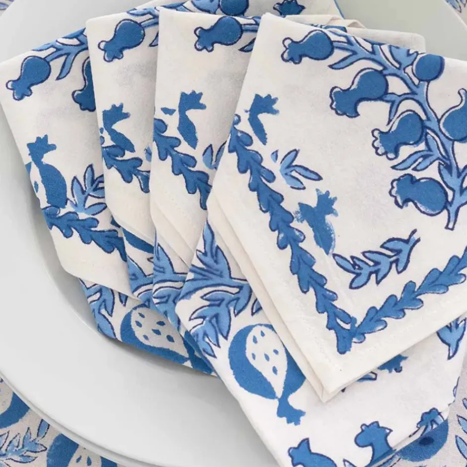 Pomegranate Inc Pom Bells Wedgewood Napkin | Set of 4^ Napkins