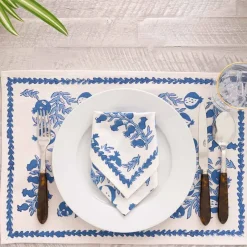 Pomegranate Inc Pom Bells Wedgewood Napkin | Set of 4^ Napkins