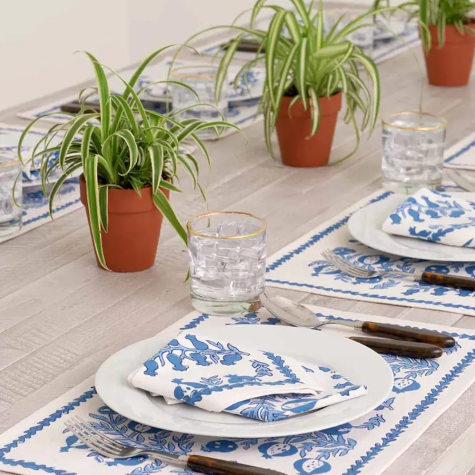 Pomegranate Inc Pom Bells Wedgewood Napkin | Set of 4^ Napkins