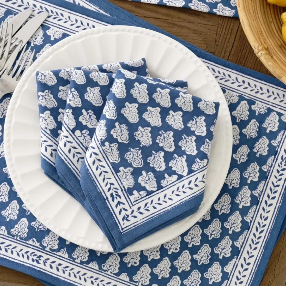 Pomegranate Inc Pom Buti Denim Napkin | Set of 4^ Napkins