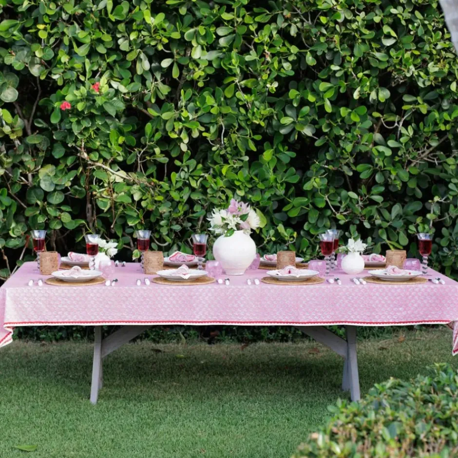 Pomegranate Inc Pom Buti Pink Tablecloth^ Tablecloths