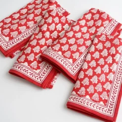Pomegranate Inc Pom Buti Red Napkin | Set of 4^ Napkins
