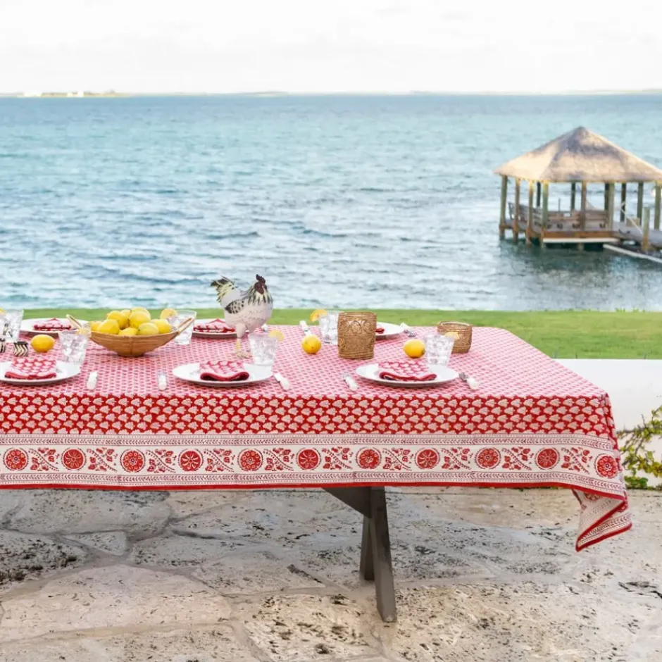 Pomegranate Inc Pom Buti Red Tablecloth^ Tablecloths