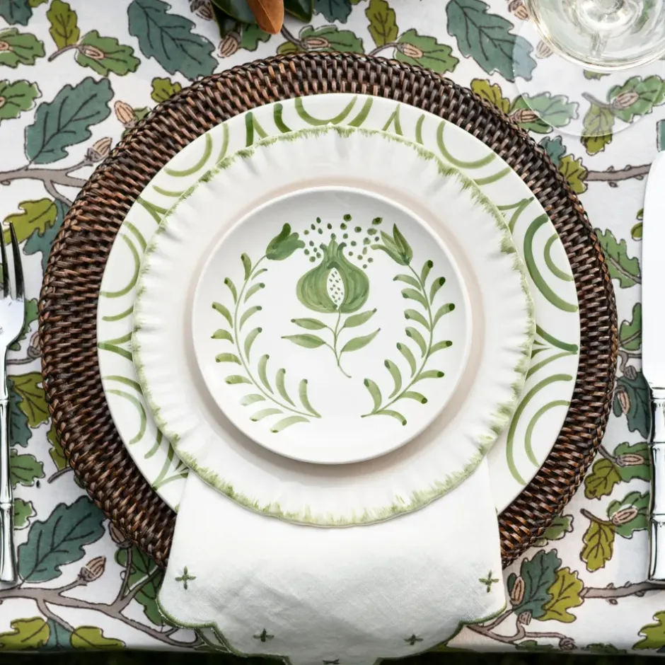 Pomegranate Inc Pomegranate Crest Green Appetizer Plate | Set of 4^ Dinnerware