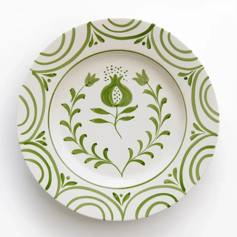 Pomegranate Inc Pomegranate Crest Green Dinner Plate | Set of 2^ Dinnerware