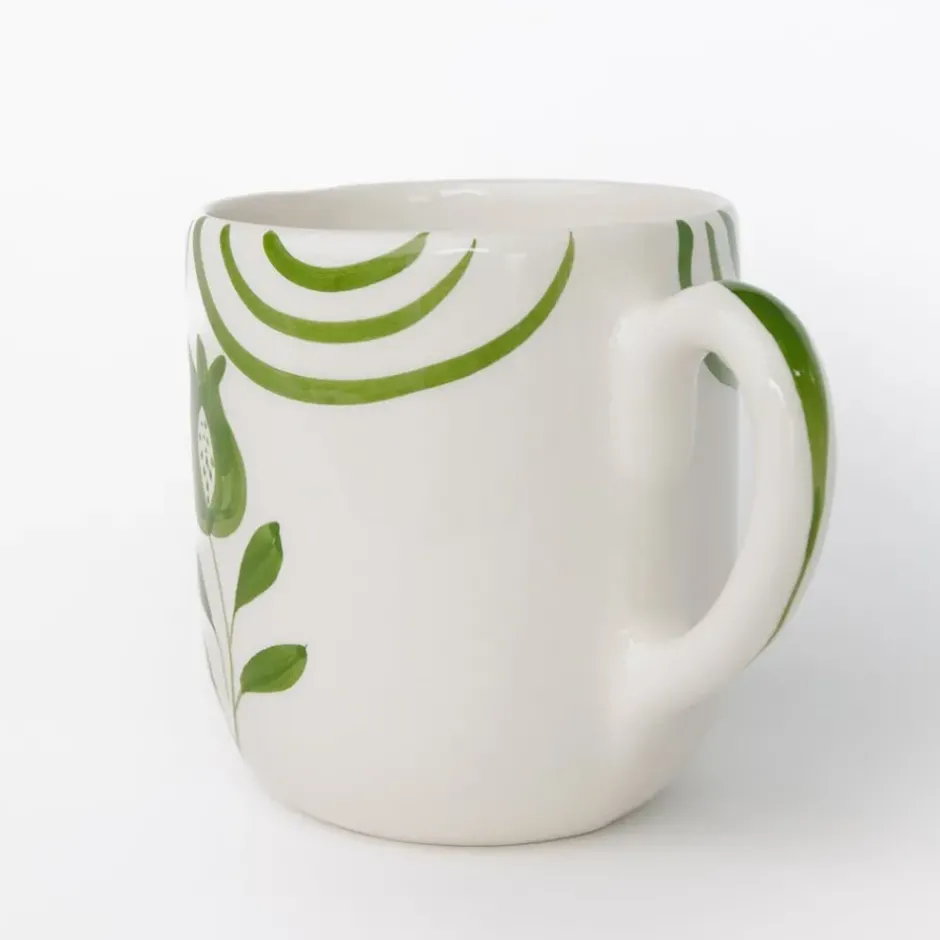 Pomegranate Inc Pomegranate Crest Green Mug | Set of 2^ Dinnerware