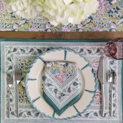 Pomegranate Inc Pomegranate Garden Teal & Lilac Placemat | Set of 4^ Printed Placemats
