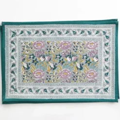 Pomegranate Inc Pomegranate Garden Teal & Lilac Placemat | Set of 4^ Printed Placemats