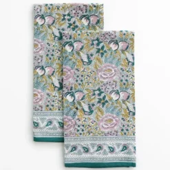 Pomegranate Inc Pomegranate Garden Teal & Lilac Tea Towels^ Tea Towels