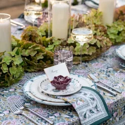 Pomegranate Inc Pomegranate Garden Teal & Lilac Tablecloth^ Tablecloths