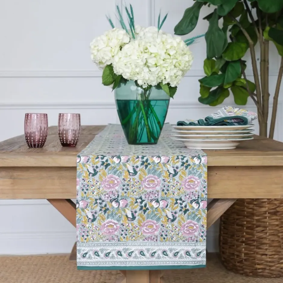 Pomegranate Inc Pomegranate Garden Teal & Lilac Table Runner^ Table Runners