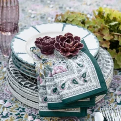 Pomegranate Inc Pomegranate Garden Teal & Lilac Napkin | Set of 4^ Napkins