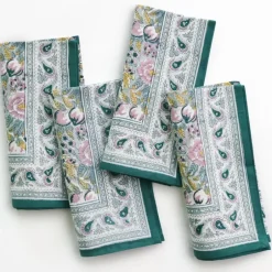 Pomegranate Inc Pomegranate Garden Teal & Lilac Napkin | Set of 4^ Napkins