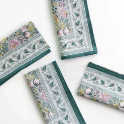 Pomegranate Inc Pomegranate Garden Teal & Lilac Napkin | Set of 4^ Napkins