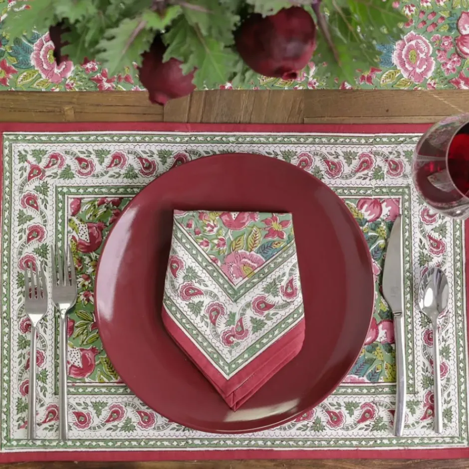 Pomegranate Inc Pomegranate Garden Wine & Rose Placemat |Set of 4^ Printed Placemats