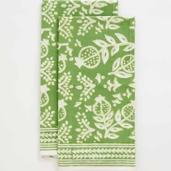 Pomegranate Inc Pomegranate Green Tea Towels | Set of 2^ Tea Towels