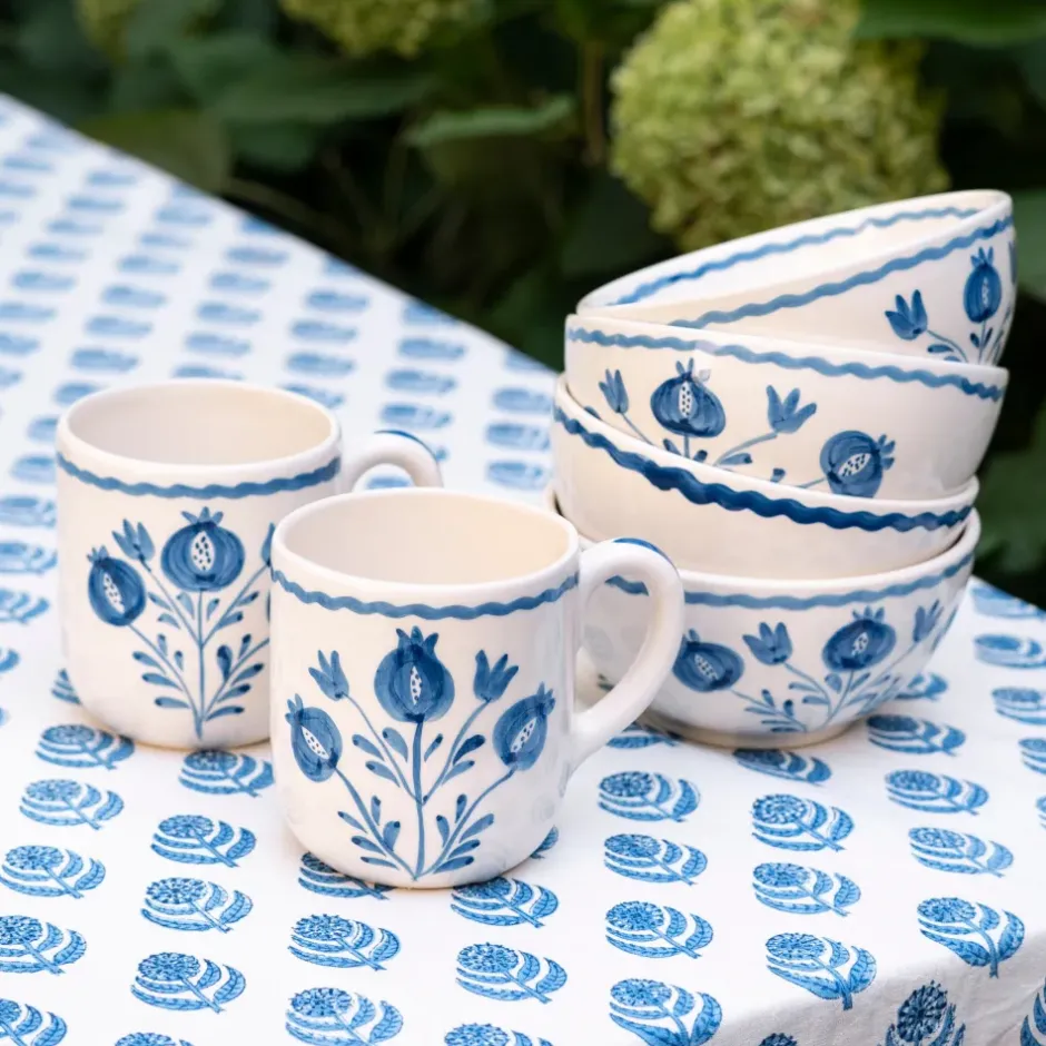 Pomegranate Inc Pomegranate Trio Sketch Cobalt Blue Mug | Set of 2^ Dinnerware