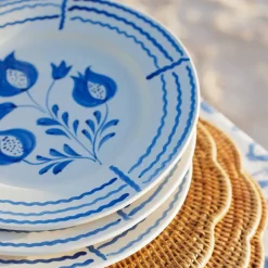 Pomegranate Inc Pomegranate Trio Sketch Cobalt Blue Salad Plate | Set of 2^ Dinnerware