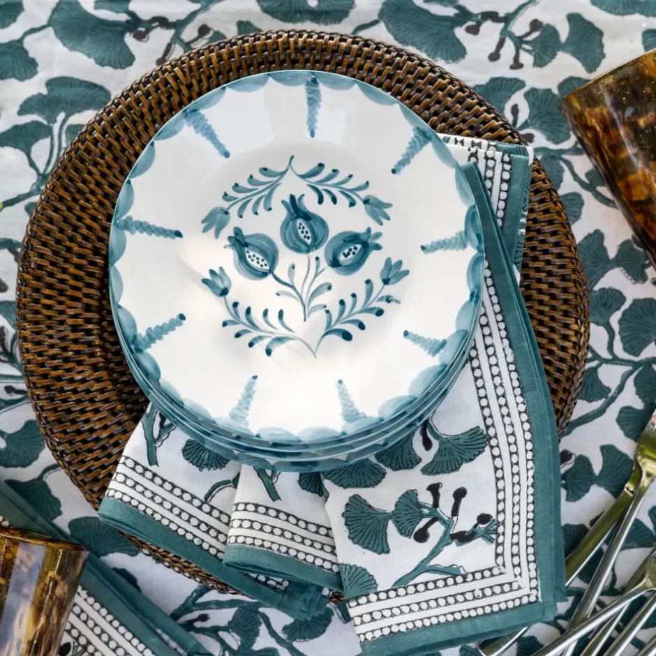 Pomegranate Inc Pomegranate Trio Vine Teal Salad Plate | Set of 2^ Dinnerware