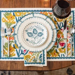 Pomegranate Inc Pomegranate Trio Vine Teal Appetizer Plate | Set of 4^ Dinnerware