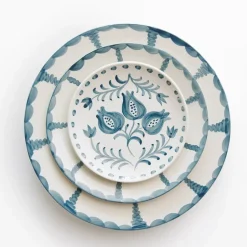 Pomegranate Inc Pomegranate Trio Vine Teal Dinner Plate | Set of 2^ Dinnerware