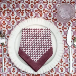 Pomegranate Inc Purple Triangle Napkin | Set of 4^ Napkins